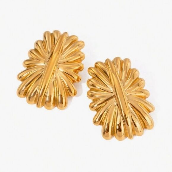 Vintage flower earrings M764 - Picture 2 of 5
